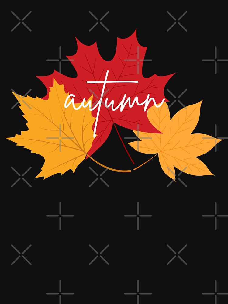 Bright Orange and Yellow Fall Maple Leaves with Text Autumn by Artistic  Touch