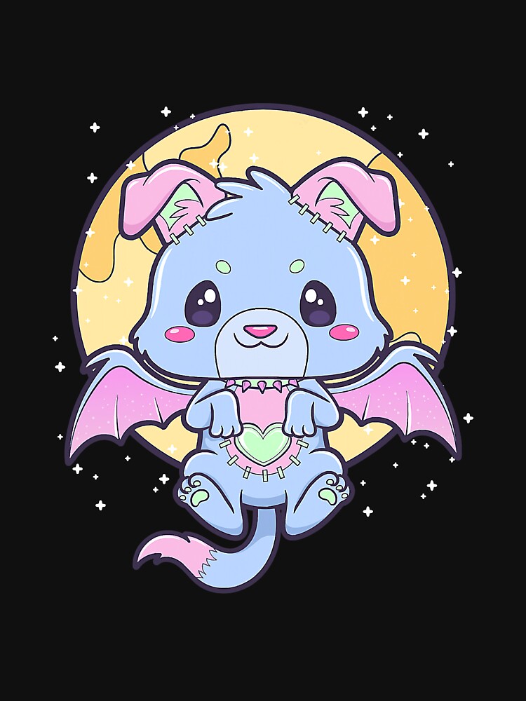 Kawaii Pastel Goth Cute Creepy Bat Dog by SkyCloudBlue