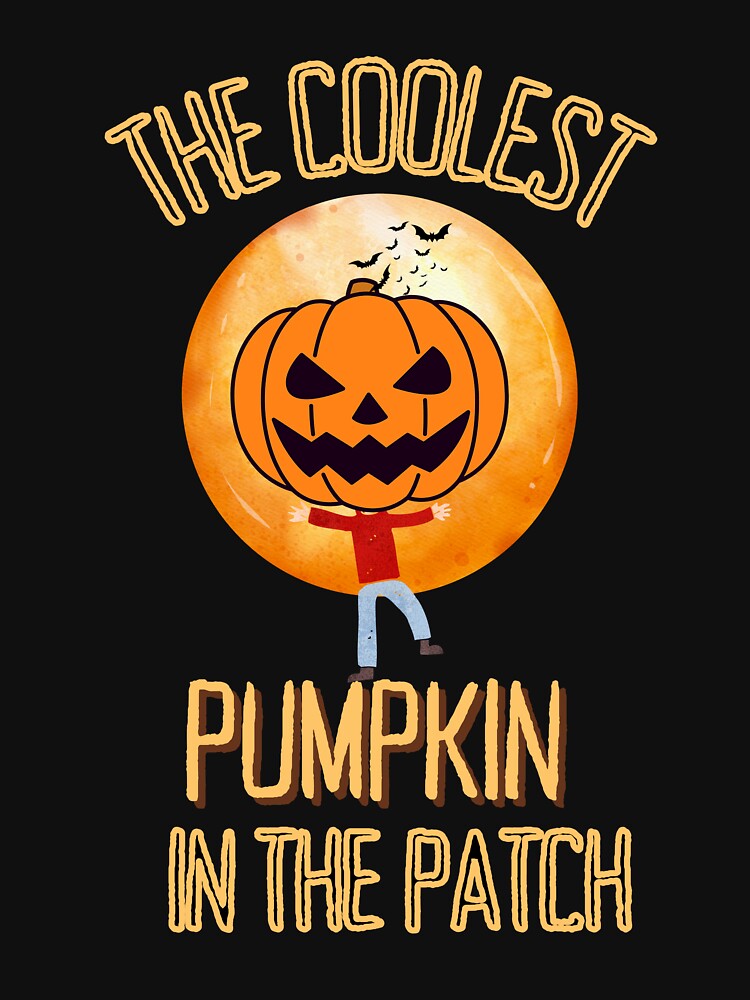 Coolest Pumpkin In The Patch | Pumpkin Man Jumping At A Full Moon Fun Halloween Spirit Design For Kids And Adults by House-Of-Pinto