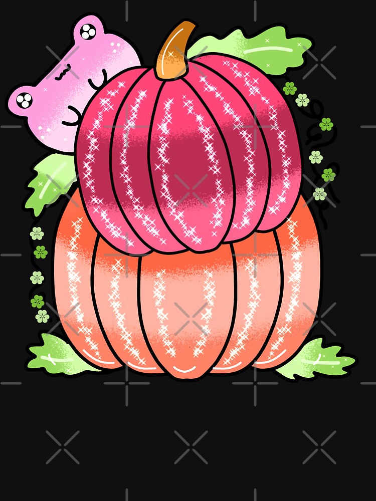 Farm Orange kawaii pumpkin halloween frog by Quacktails