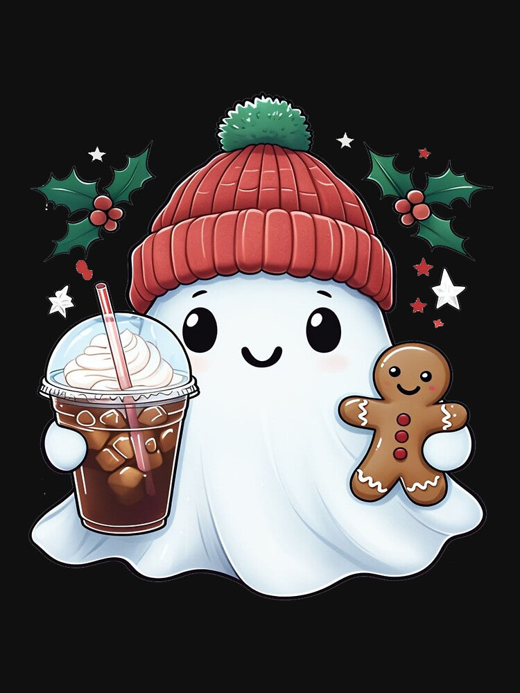 Festive Ghost with Iced Coffee and Gingerbread by wheark