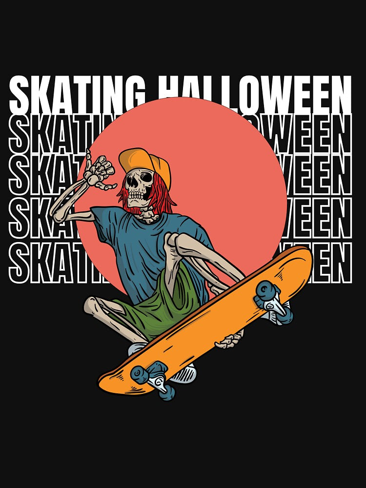 Skating Halloween Vintage Skeleton Design by RK-Artist