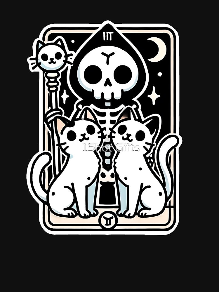 Death Cat Tarot Card T-Shirt by 1Shot Gifts