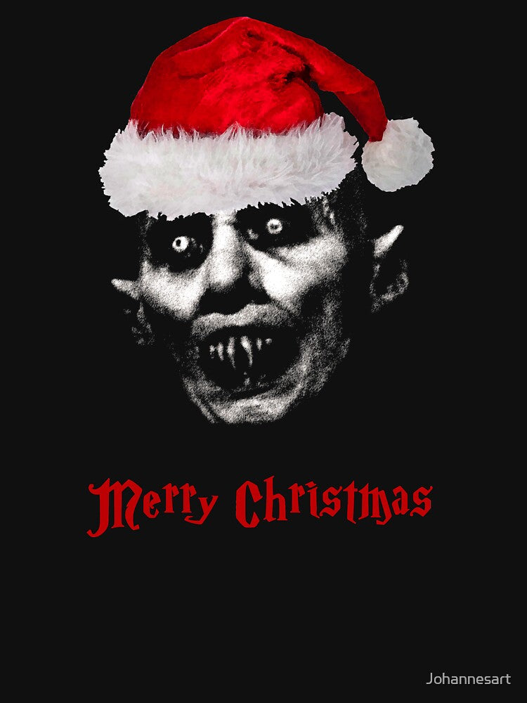 Funny Nosferatu Vampire gothic Horror Christmas t shirt by Johannesart