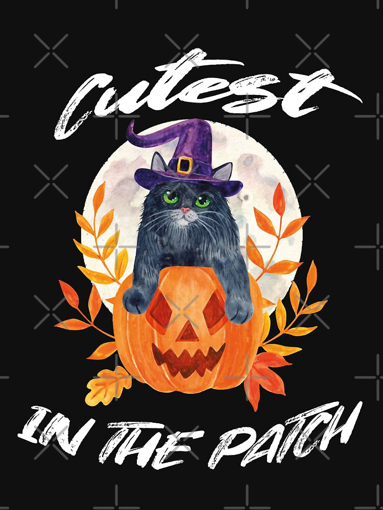 Cutest Pumpkin in the Patch Shirt,Cute Pumpkin Cat GIFT FOR WIFE MOTHER-HALLOWEEN ILLUSTRATION by justbejoker