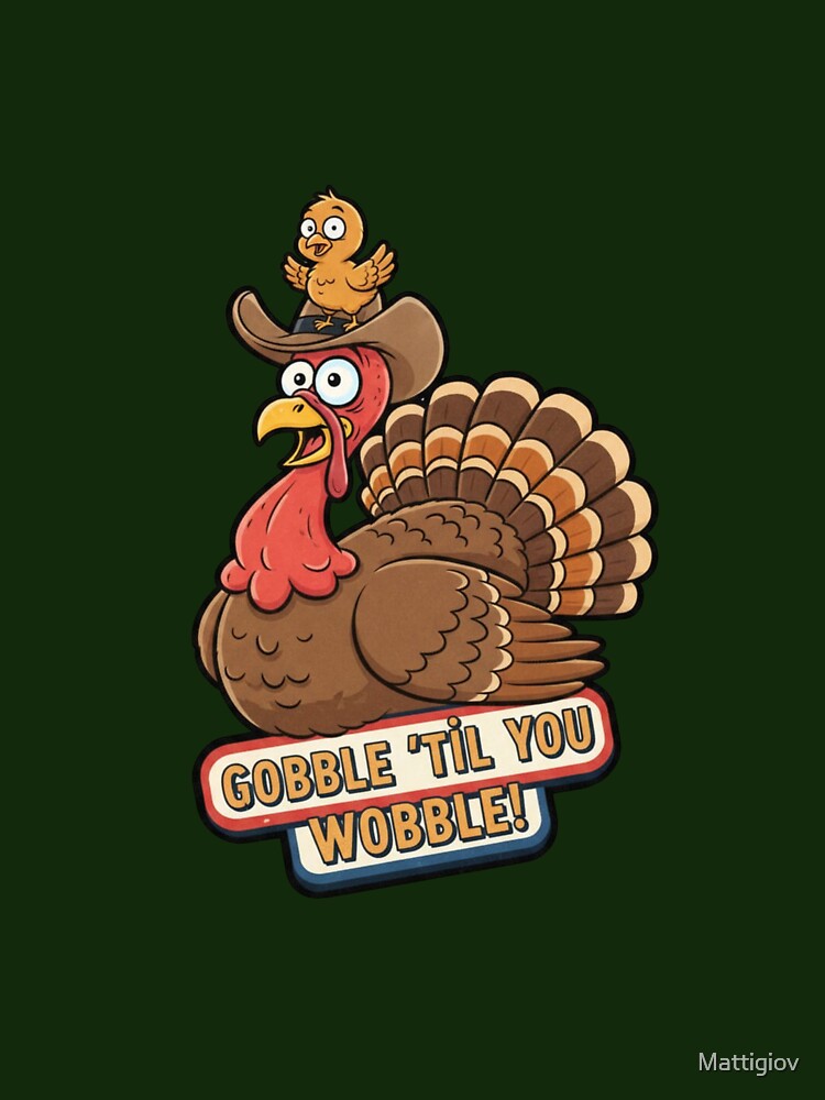 Gobble Til Ya Wobble Cute Turkey by Mattigiov