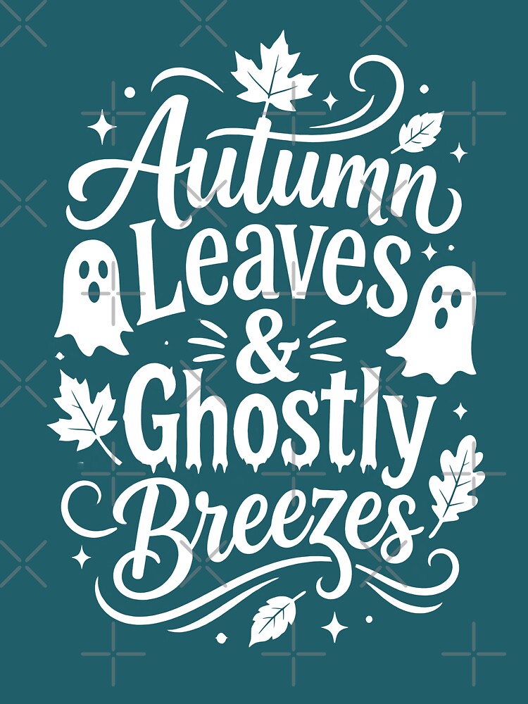 Autumn Leaves & Ghostly Breezes – Cozy Fall Ghost Typography Design by DesignHouse07