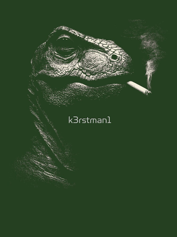 Dinosaur Face Smoking Cigarette Vintage Low-Key by k3rstman1