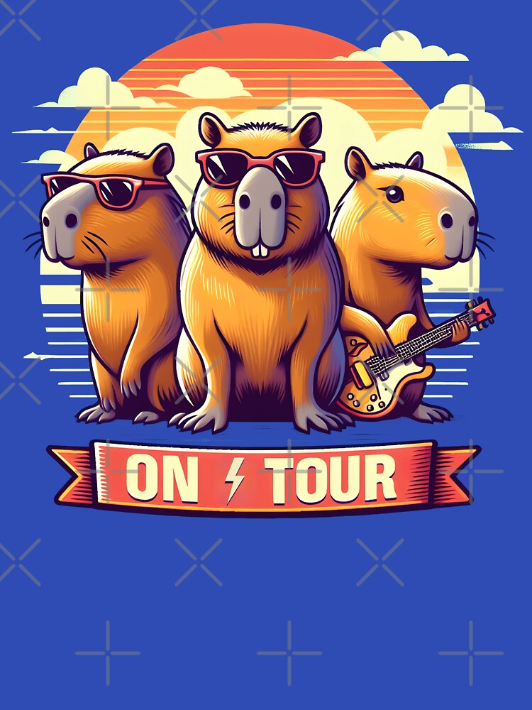 Capybara Concert Tour Funny Cute Rodents Capybaras by WildPalette-Art