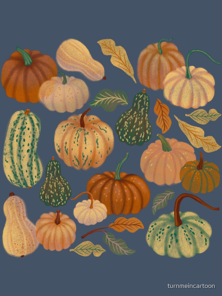Autumn aesthetic pumpkin pattern by MariaPencilArt