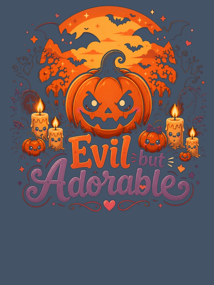 D-Evil but Adorable Cute Halloween Pumpkin Spooky Kawaii Design by MotylekAnia