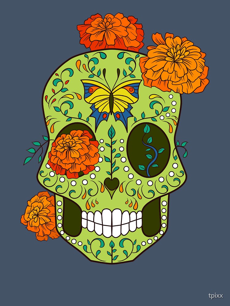 Sugar Skull Flower Day of the Dead by tpixx