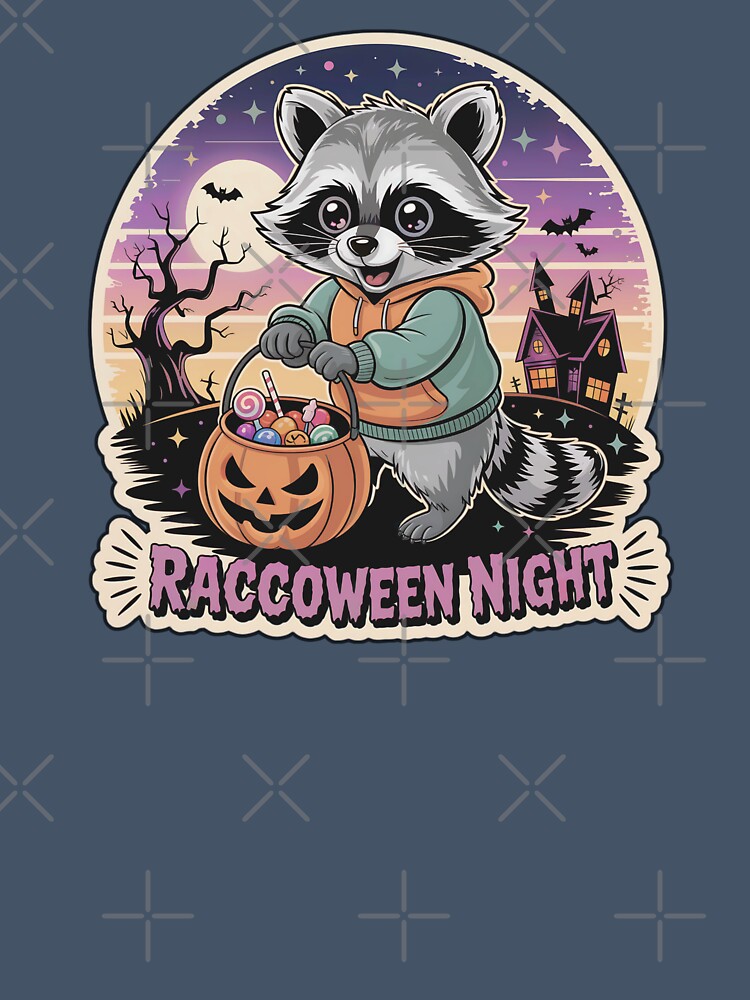 Raccoween Night | Retro Halloween Raccoon Sticker by Nuist25