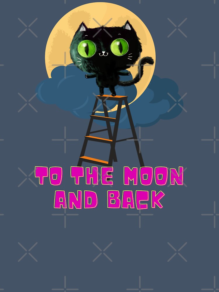 To the Moon and Back Black Cat on Full Moon by BeeZBeez