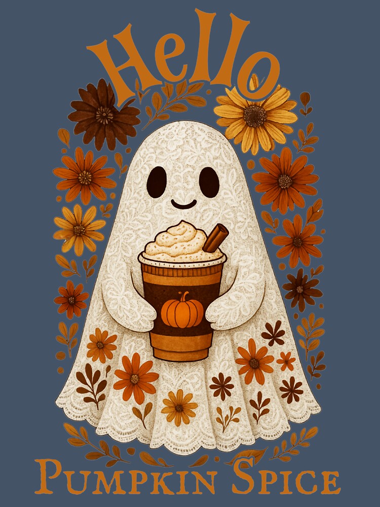 Pumpkin Spice Ghost with Autumn Charm by CottonandQuill