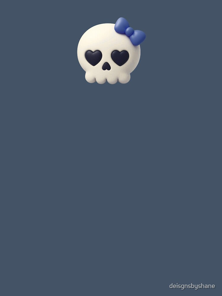 Happy Little Skull With Blue Bow & Heart Eyes by deisgnsbyshane