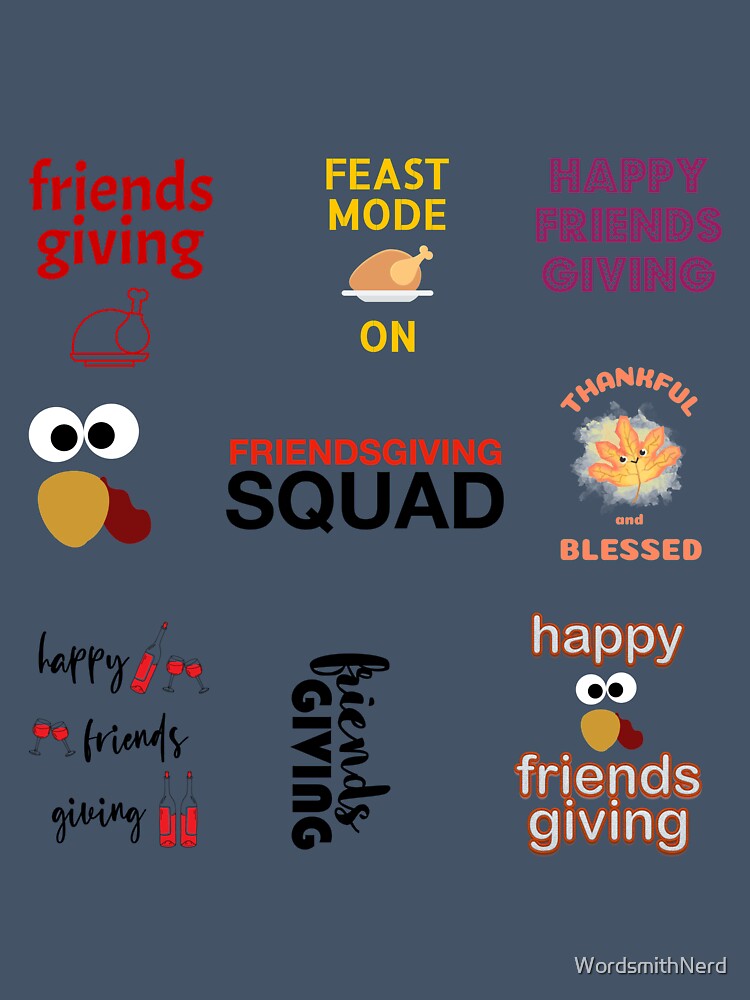 Happy Friendsgiving Sticker Pack 1 by WordsmithNerd