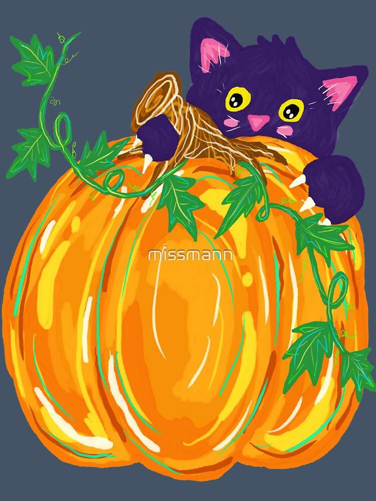 Kitten And Pumpkin by missmann