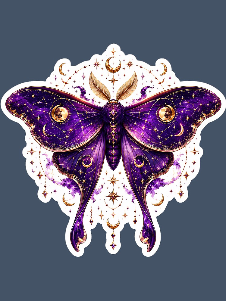 Purple Celestial Moth Sticker by BullesDePixels