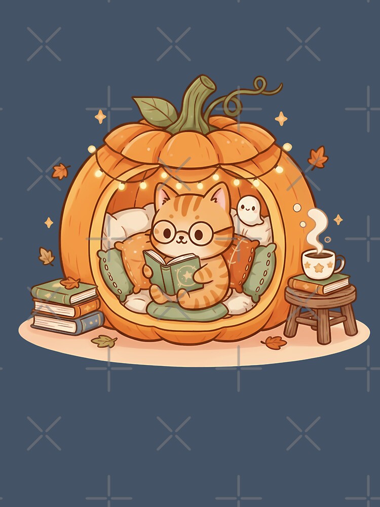 Pumpkin Home Cat Good Season To Read Books by LittleArij