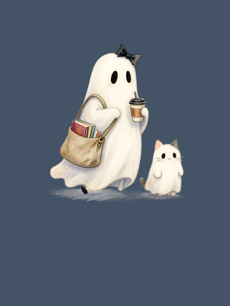 Cute Halloween Ghost with Cat by KiraChie