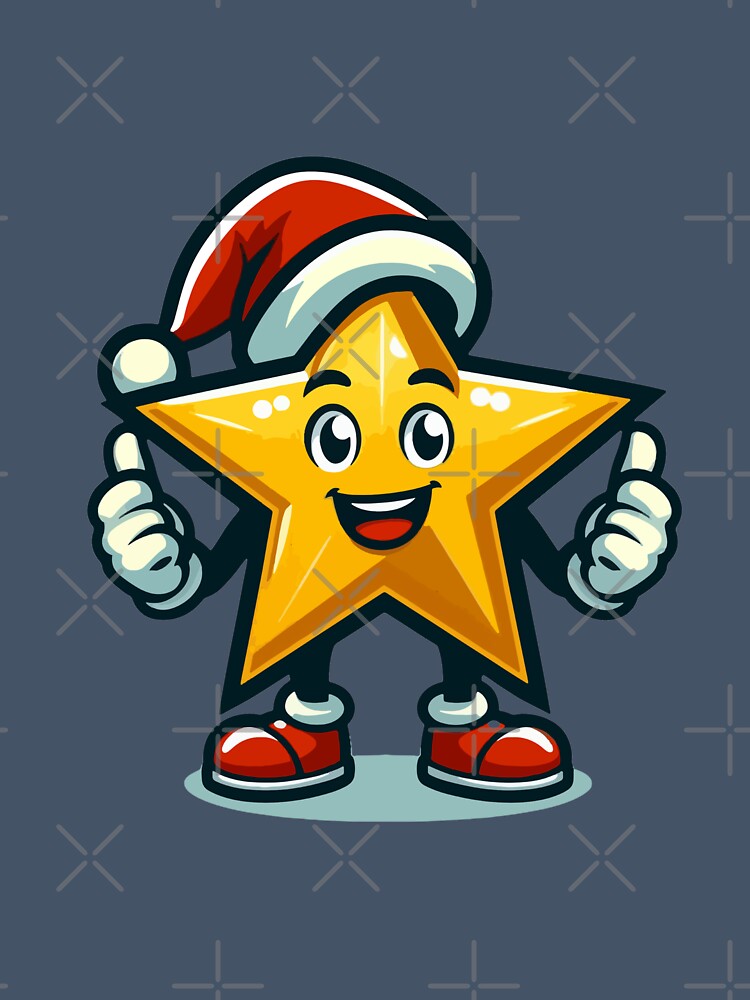 Vintage Star Wearing Santa Hat Christmas Retro Holiday by stylishdzign