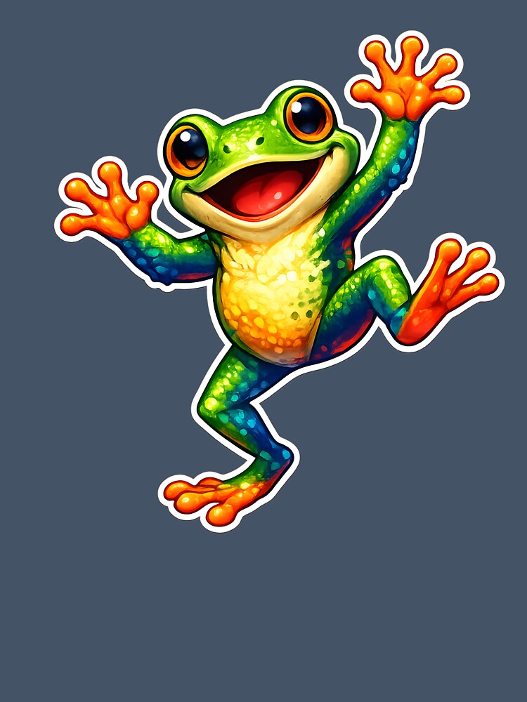 Groovy Dancing Frog Colorful Fun by Orca Chuckle Studios