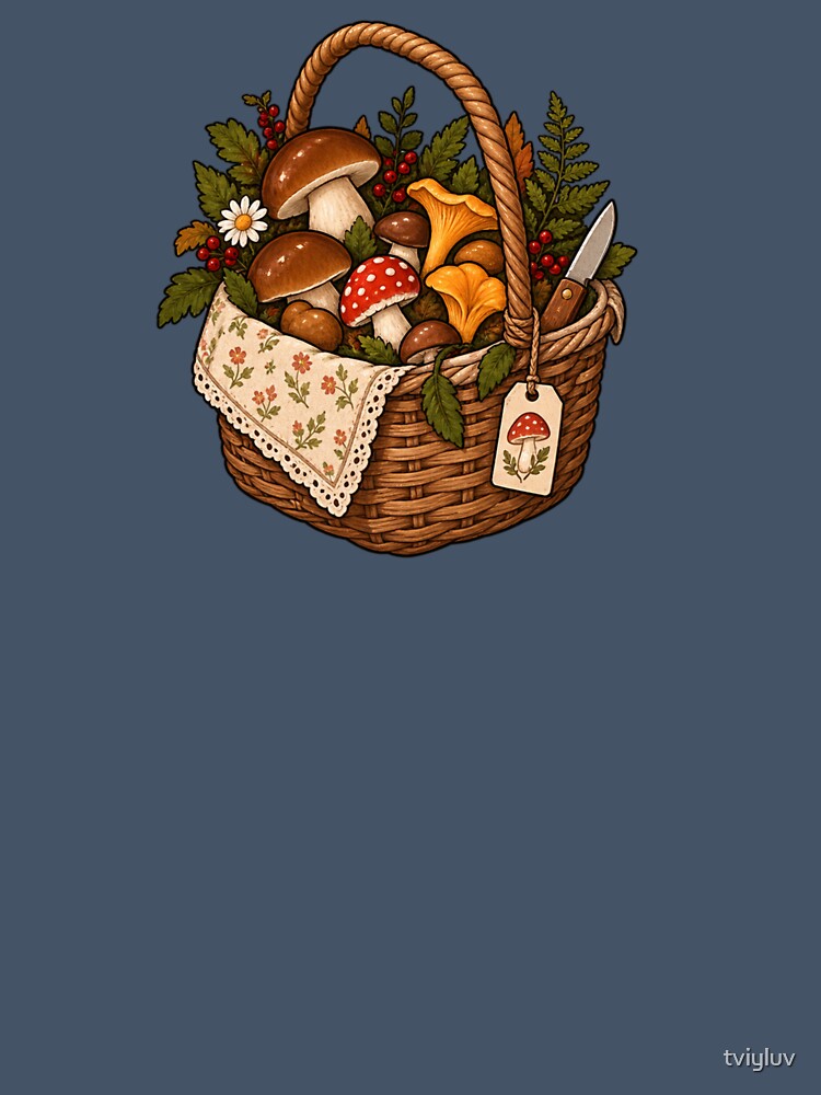 Forest Mushroom Basket Sticker by tviyluv
