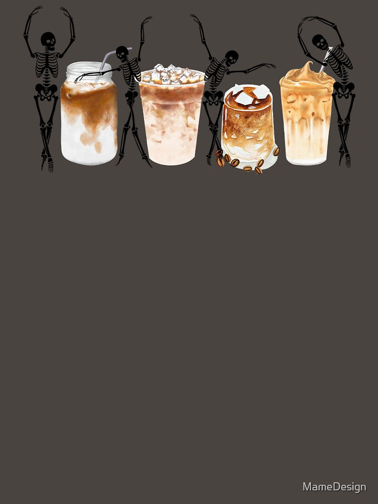 Skeleton Coffee Lover Caffeine Dance by MameDesign