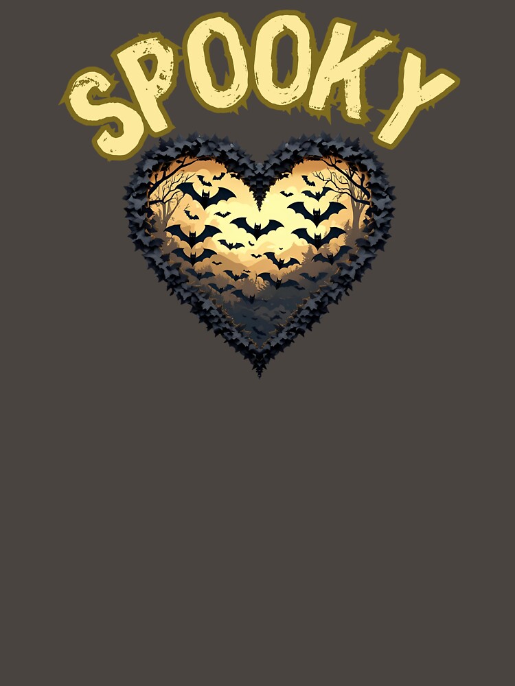 Spooky– Heart Full of Bats Gothic Halloween Design by WildPawPrint