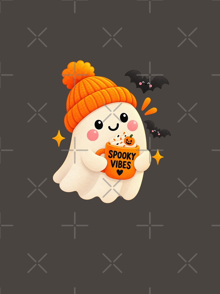 Cute Halloween Ghost Pumpkin Mug Spooky Vibes Kawaii Funny Gift by StickyDelights