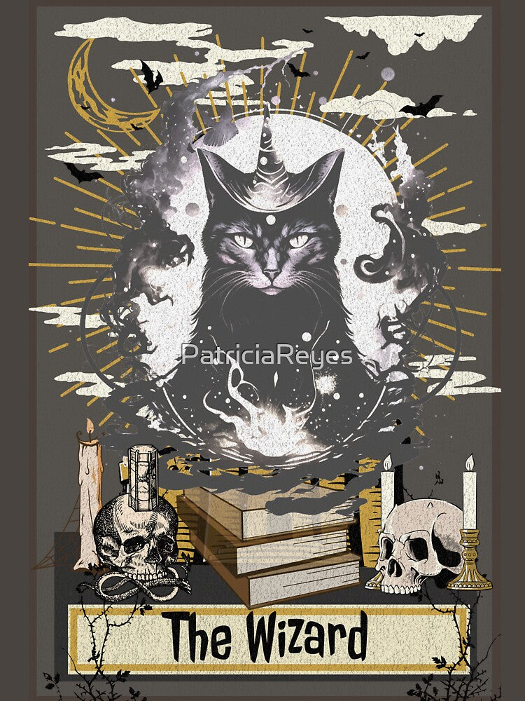 "Shadowy Secrets: The Mysterious Wizard Tarot Shirt-  Essential T-shirt by PatriciaReyes