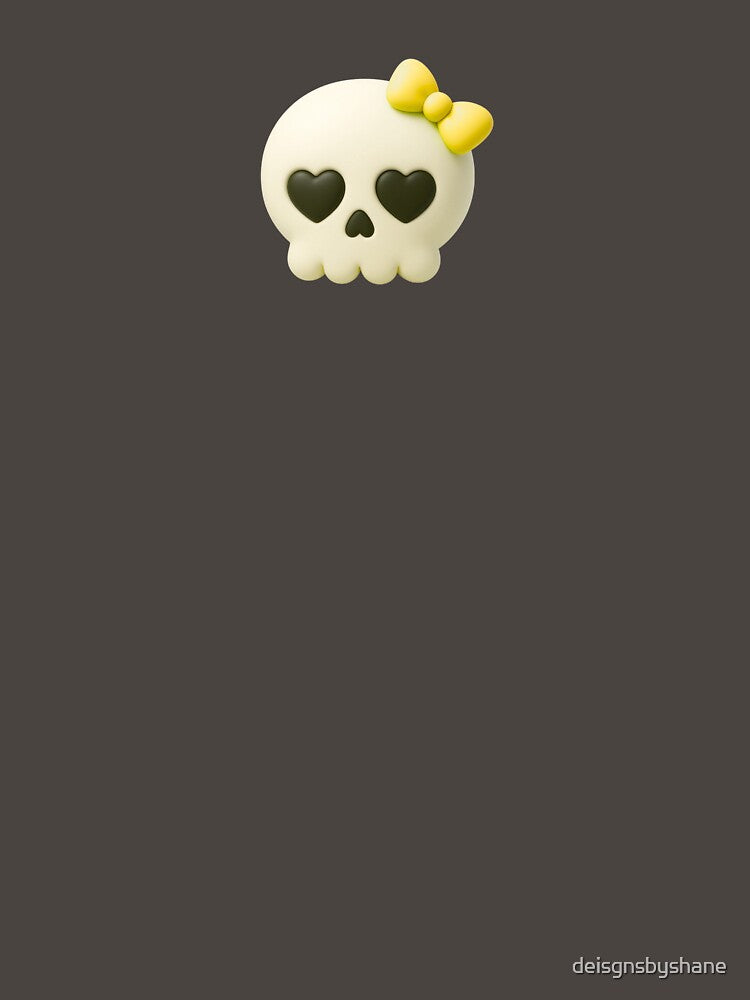 Happy Little Skull With Yellow Bow & Heart Eyes by deisgnsbyshane