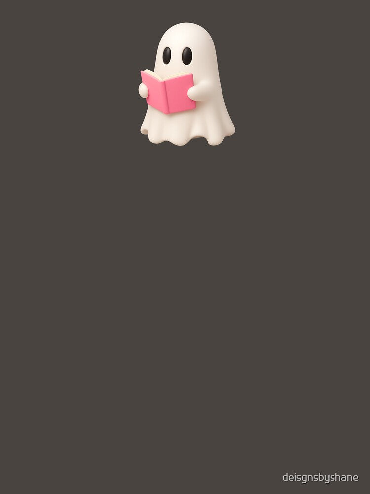 Cute Ghost Reading Pink Book by deisgnsbyshane