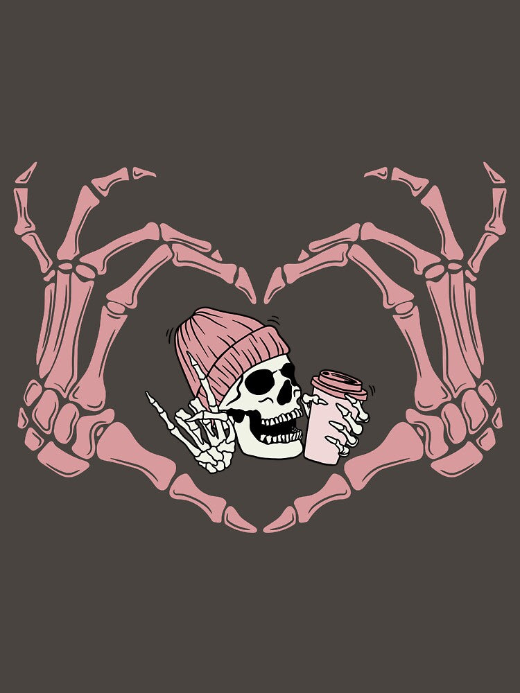 Skeleton Loves Coffee by PrintWizardArt