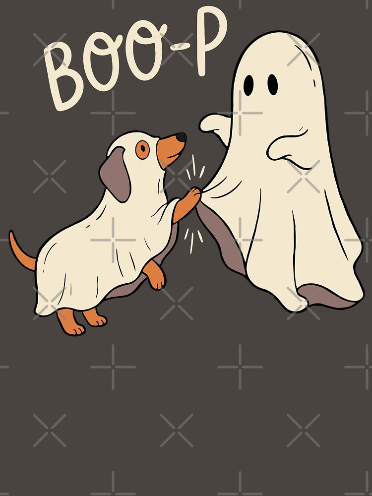 Boo p Ghost Dog Funny Halloween Costume Surprise Moment by FreshVibe Prints