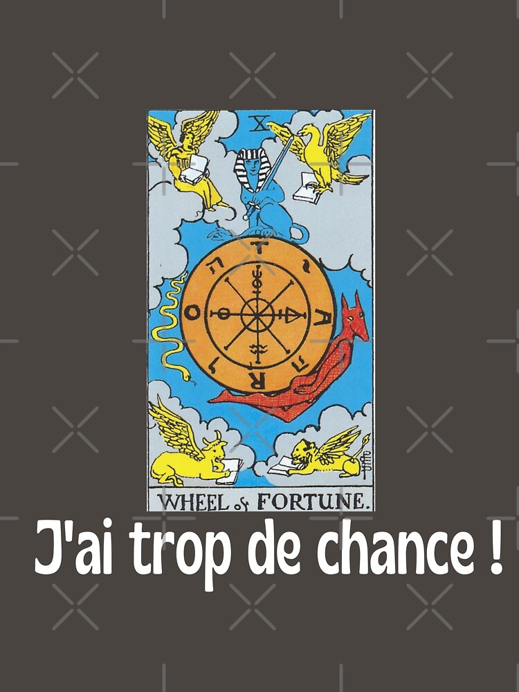 WHEEL OF FORTUNE TAROT CARD TEE SHIRT-FUNNY by monoso0607