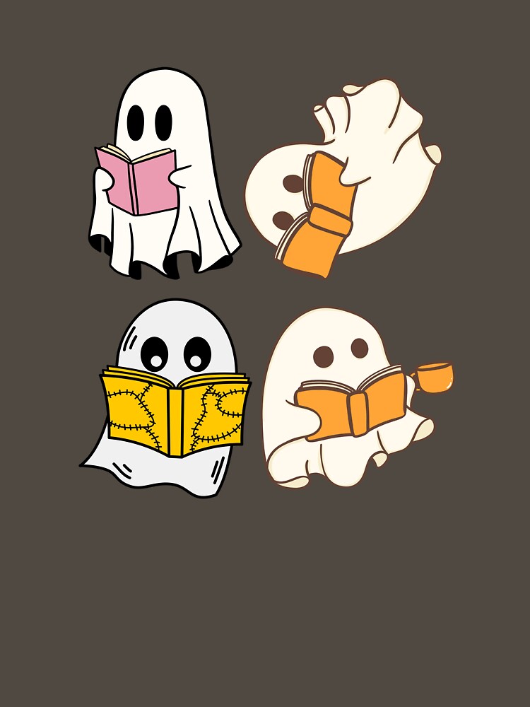 Ghost Reading Books Halloween by Creatique--Loft