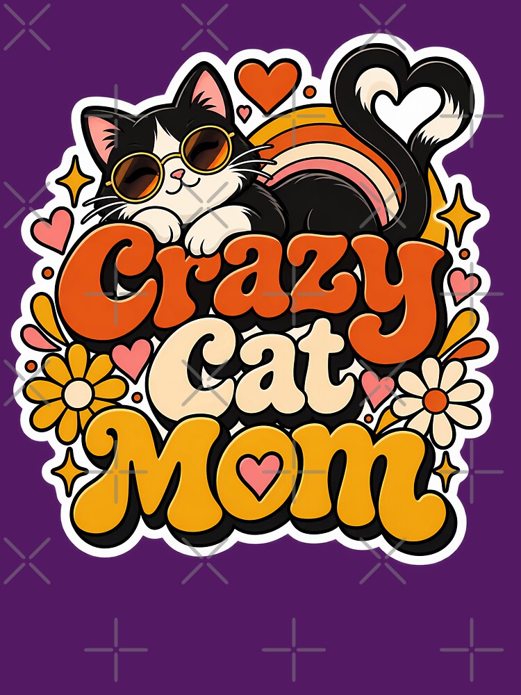 Retro Crazy Cat Mom 70s Aesthetic by Retro Whiskers