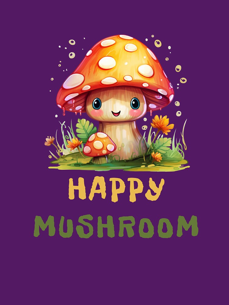 Happy Cute Mushroom Friendly Mushroom by Maggie Mustard