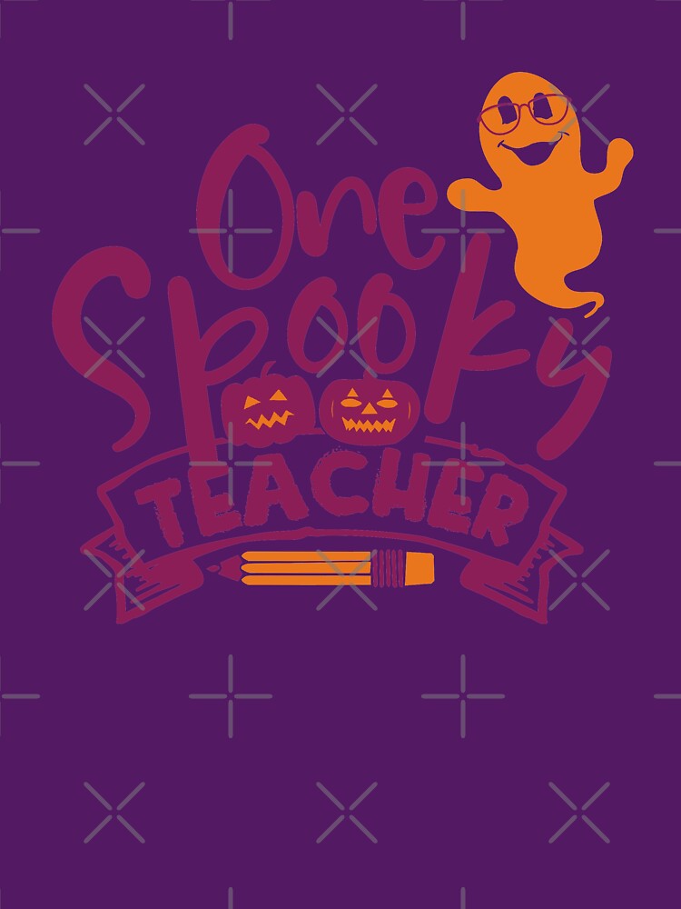 FUNNY HALLOWEEN ONE SPOOKY TEACHER SMILING GHOST IN GLASSES by zenturtlemerch