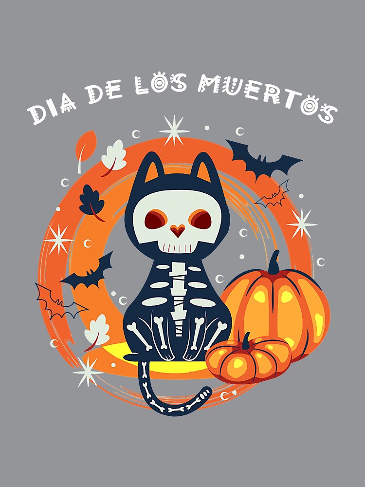 Cat Dia De Los Muertos Sugar Skull Halloween by DyanStoy