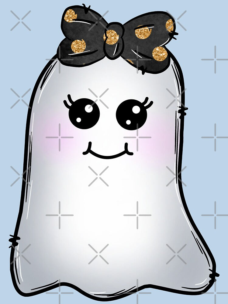 Halloween ghost with black bow by Susan Turpin