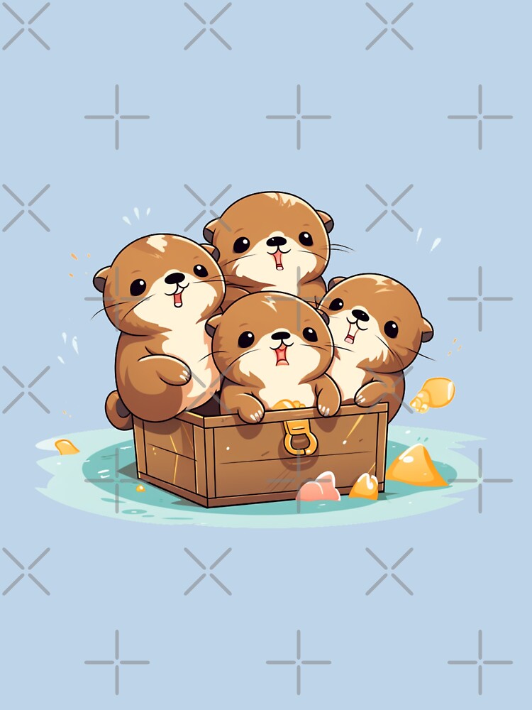 Kawaii Otters in a box by MilkyBerryShop