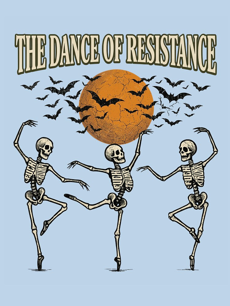 The Dance Of Resistance Vintage Dancing Skeletons Halloween Satire by SEINENGAPPI23