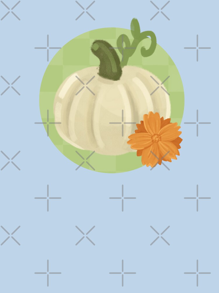 White Pumpkin Meadow - Cozy Autumn Floral Checker Pattern by VenusandMoon