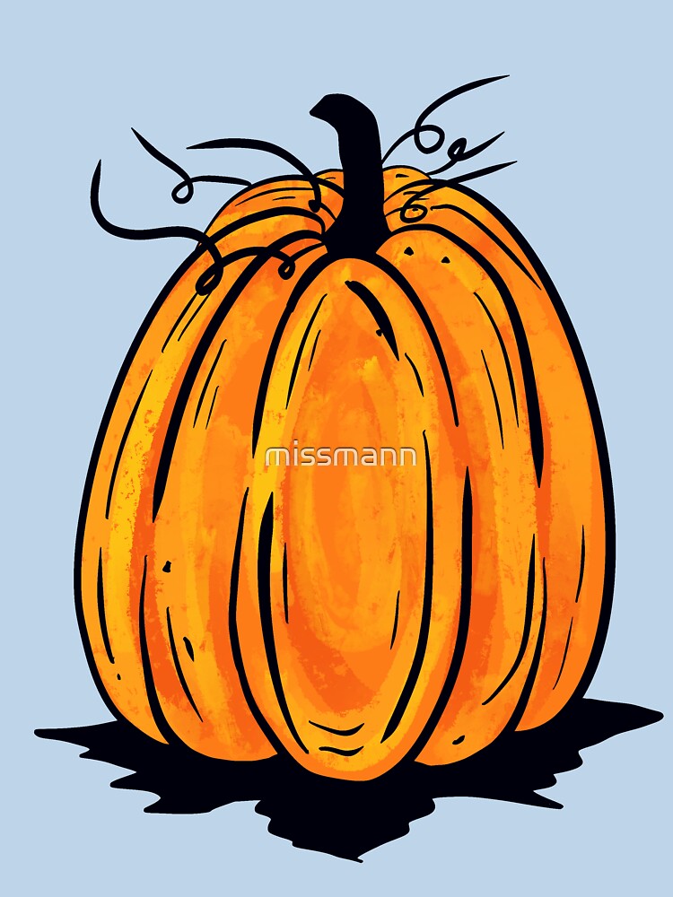 Bright Orange Pumpkin With Blue Background by missmann