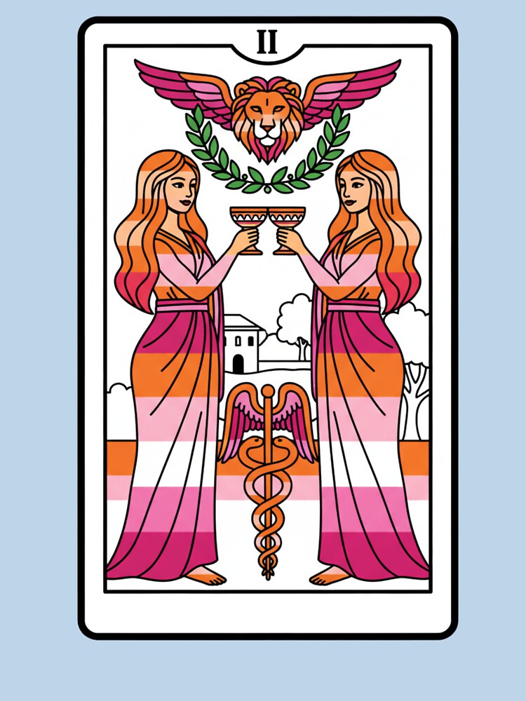 Lesbian Two of Cups Tarot Card by Sapphic-Charm