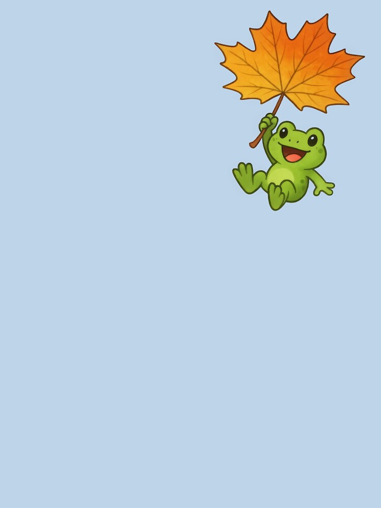 A Frog's Whimsical Autumn Flight on a Maple Leaf by IraBum