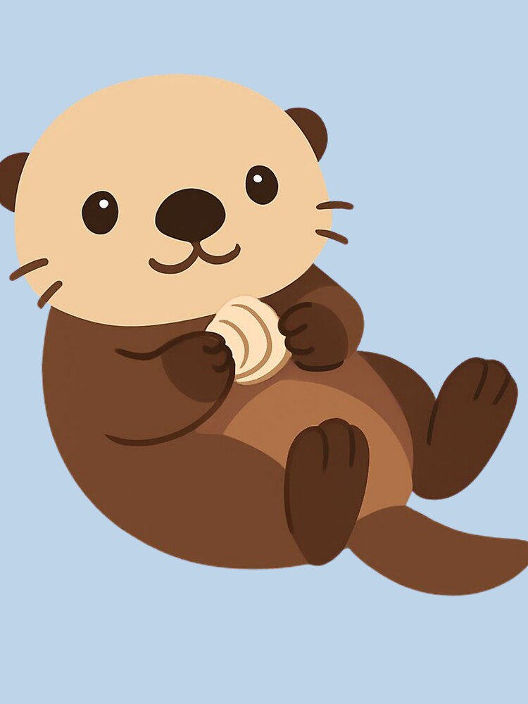 Cute Sea Otter Holding Shell by redblink store